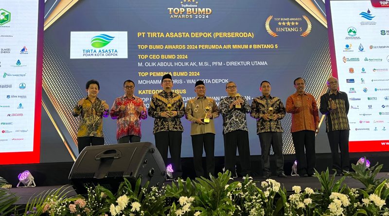 Tirta Asasta Depok Raih TOP BUMD Awards 2024, Perumda Air Minum Bintang 5
