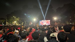 Suasana meriahkan nobar di Balai Kota Depok