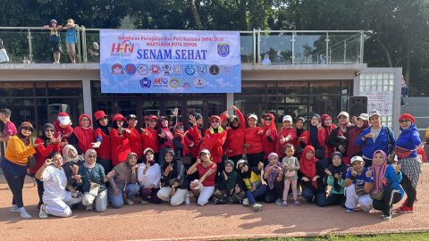 Srikandi Pers Depok Semangat Senam, Rayakan HPN dengan Gaya Sehat