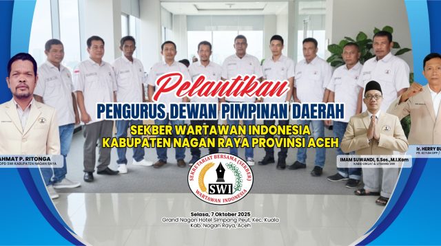 SWI Nagan Raya Dilantik, Fokus Profesional dan Sejahtera