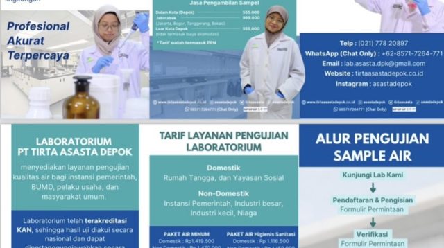 Tirta Asasta Depok Buka Layanan Laboratorium Pengujian Air untuk Umum