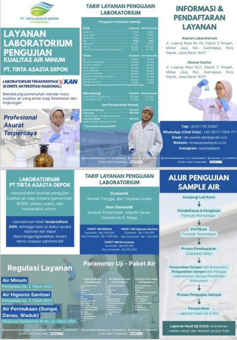 Tirta Asasta Depok Buka Layanan Laboratorium Pengujian Air untuk Umum