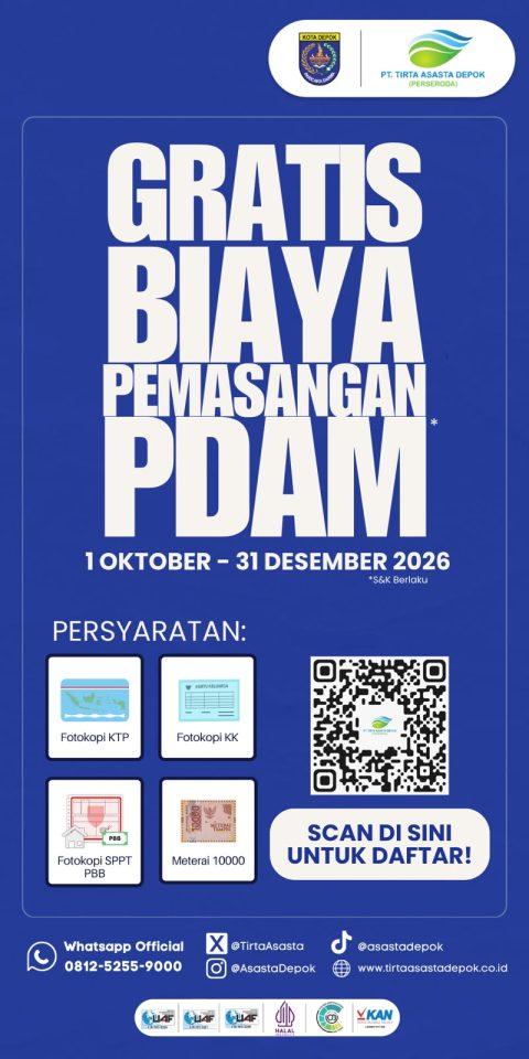 Tirta Asasta Depok Gelar Program Gratis Biaya Penyambungan